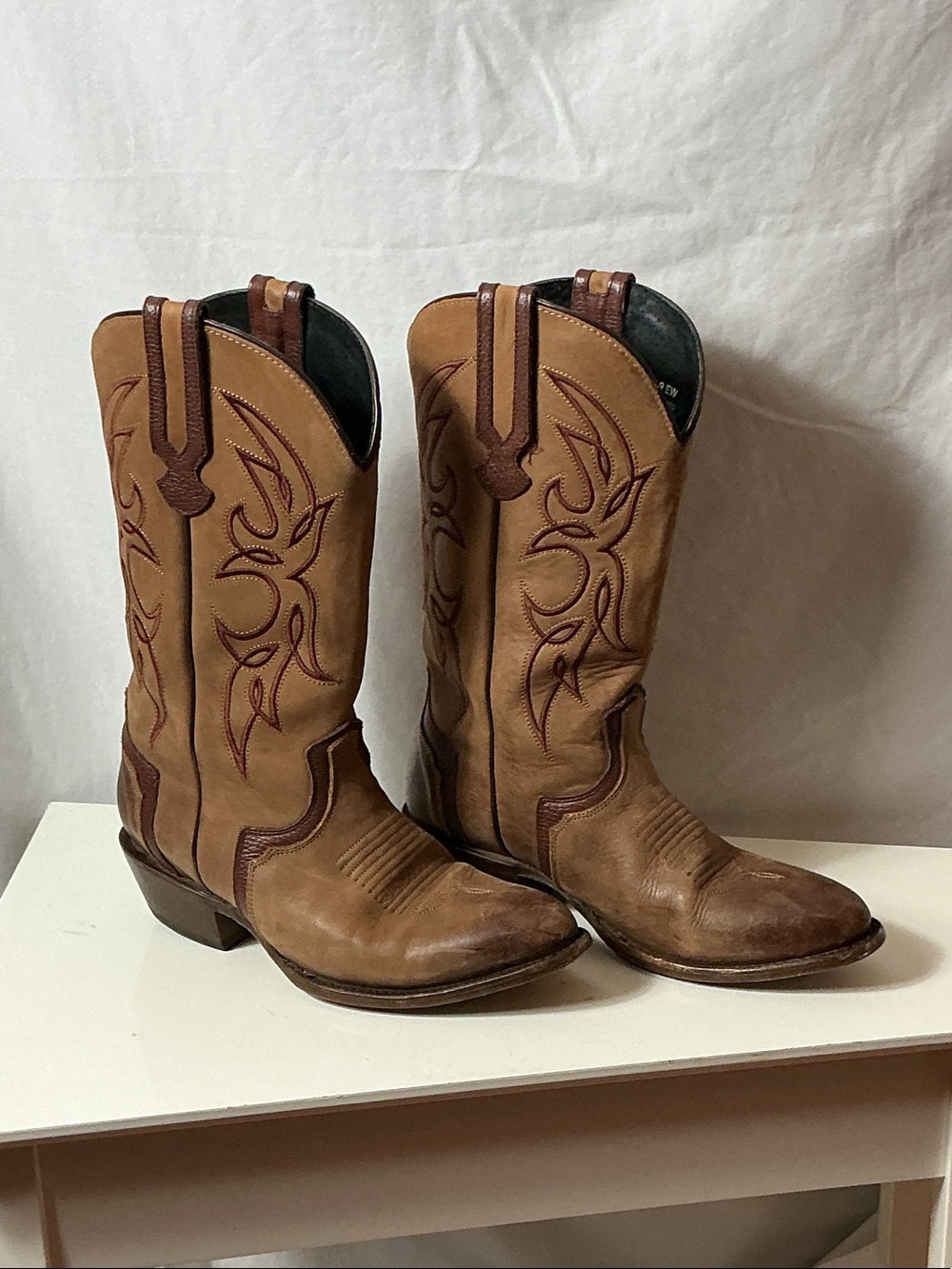 J.B. Dillon Tan and Brown Men’s Western Cowboy Boots